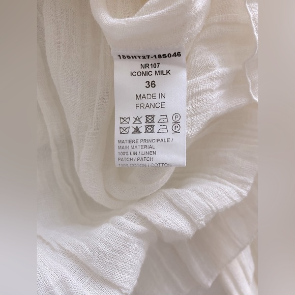 NWT CHLOE BOHO CROCHET MILK WHITE GUIPURE LACE EMBROIDERY BLOUSE SHIRT TOP 36 - Picture 14 of 15